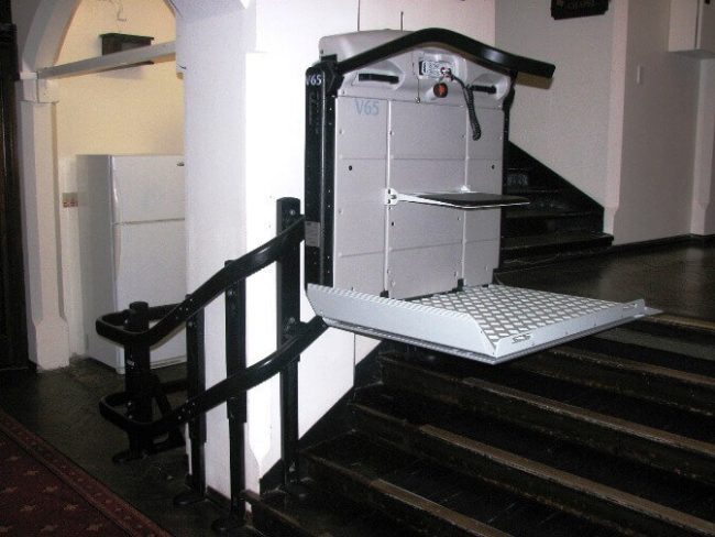 v65 vimec curved rail platform chair lift